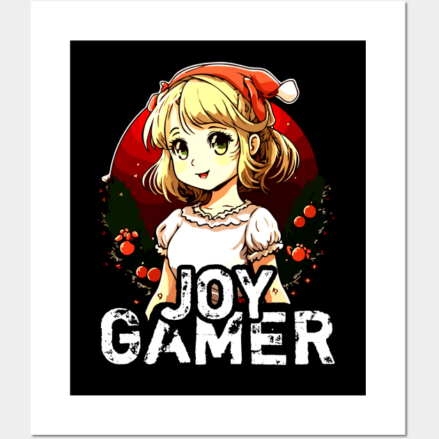 Kawaii Anime Girl Gamer Christmas Quote Wall Art by MaystarUniverse